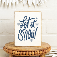 Let it Snow Snowflake Decorative Wooden Block