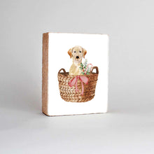 Load image into Gallery viewer, Watercolor Peeking Puppy Decorative Wooden Block
