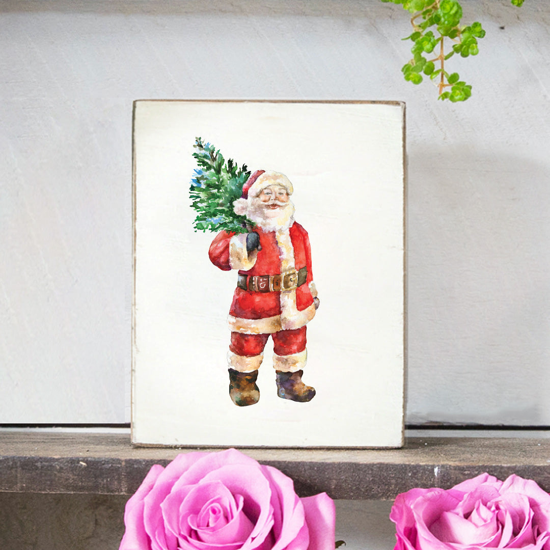 Santa Decorative Wooden Block