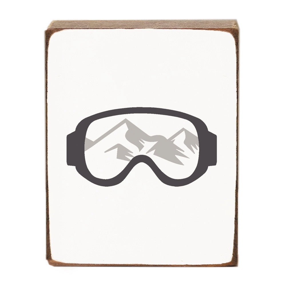 Ski Goggles Wood Block