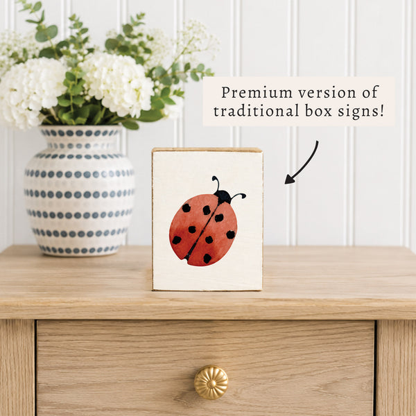 Ladybug Block Sign