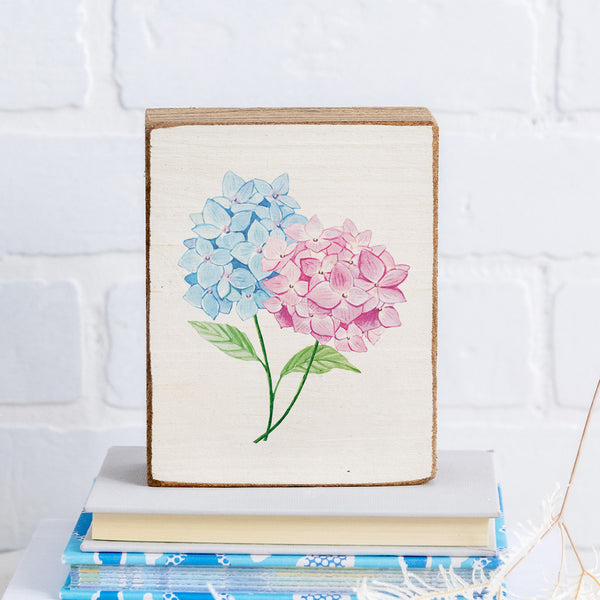 Pastel Hydrangea Block Sign