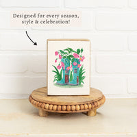 Floral Wellies Block Sign