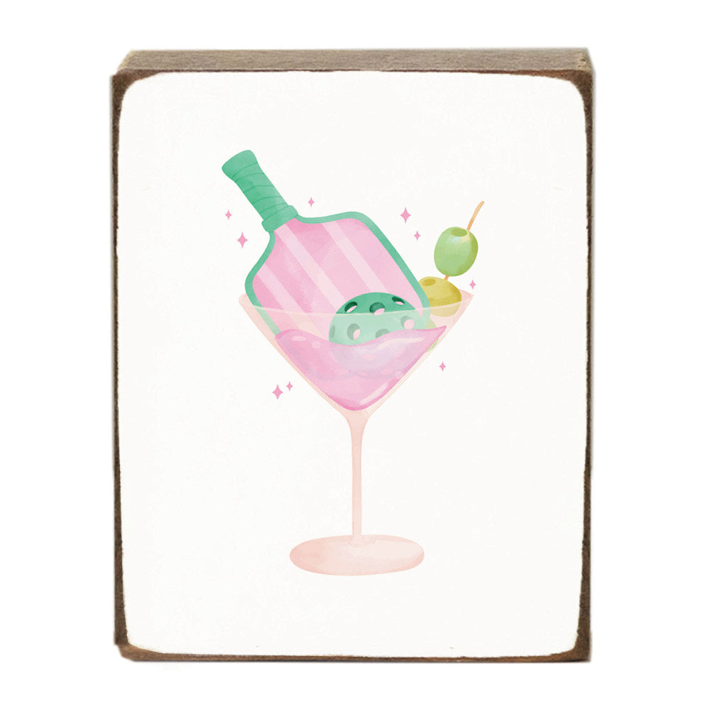 Pickleball Martini Block Sign