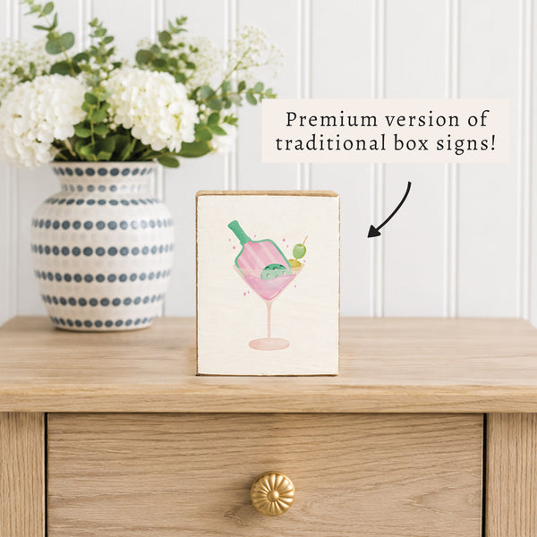 Pickleball Martini Block Sign