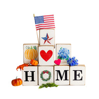 Home Seasonal Decorative Wooden Block Bundle