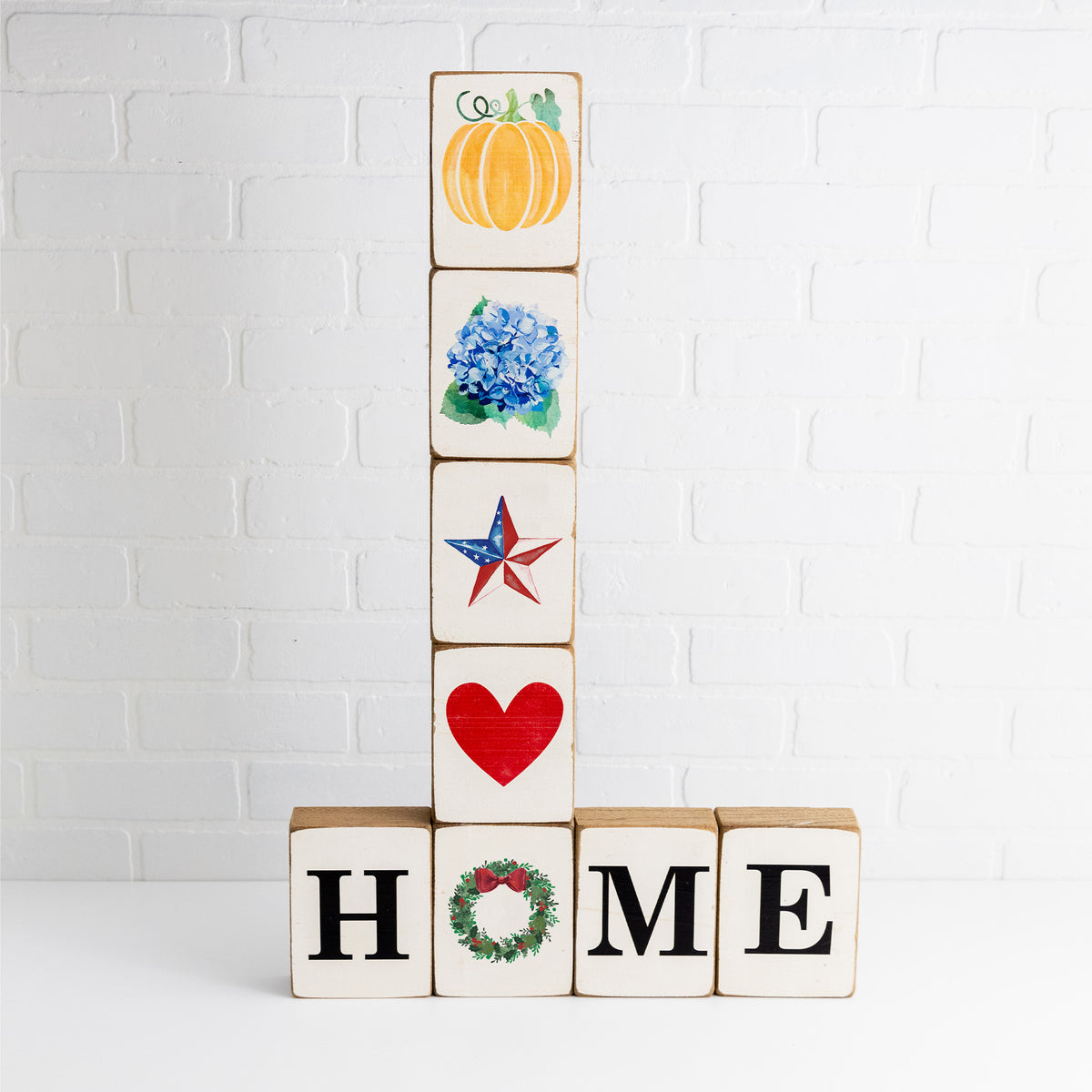 Home Seasonal Decorative Wooden Block Bundle