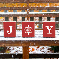 Red Joy Decorative Wooden Block Bundle