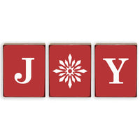 Red Joy Decorative Wooden Block Bundle