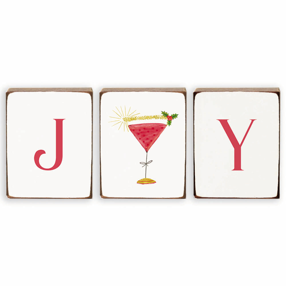 Joy Martini Decorative Wooden Block Bundle