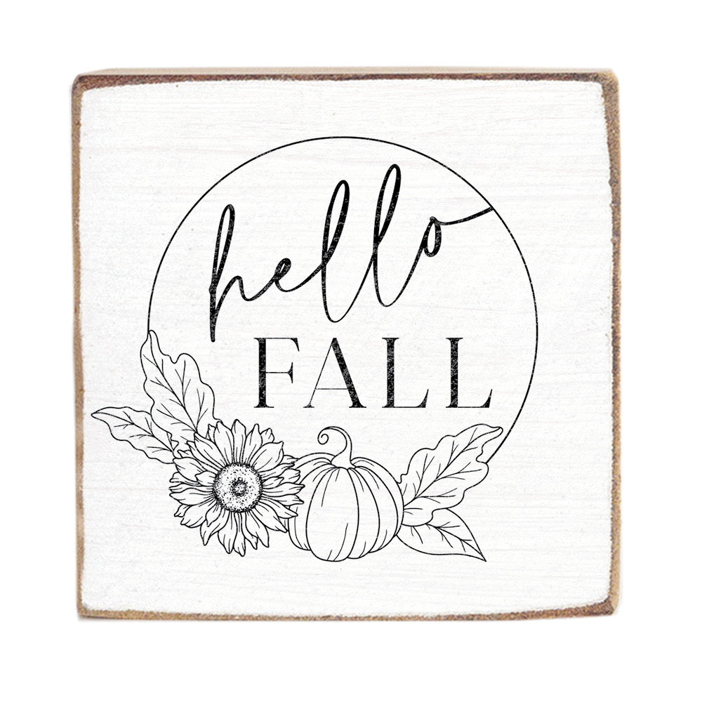 Hello Fall Block Square