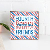 Fourth Favorites Square Block Sign