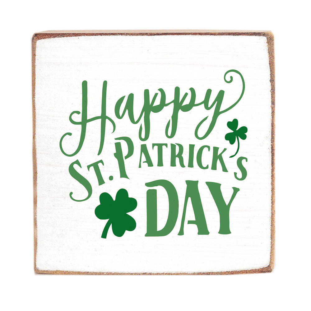 Happy St. Patrick's Day Decorative Wooden Block