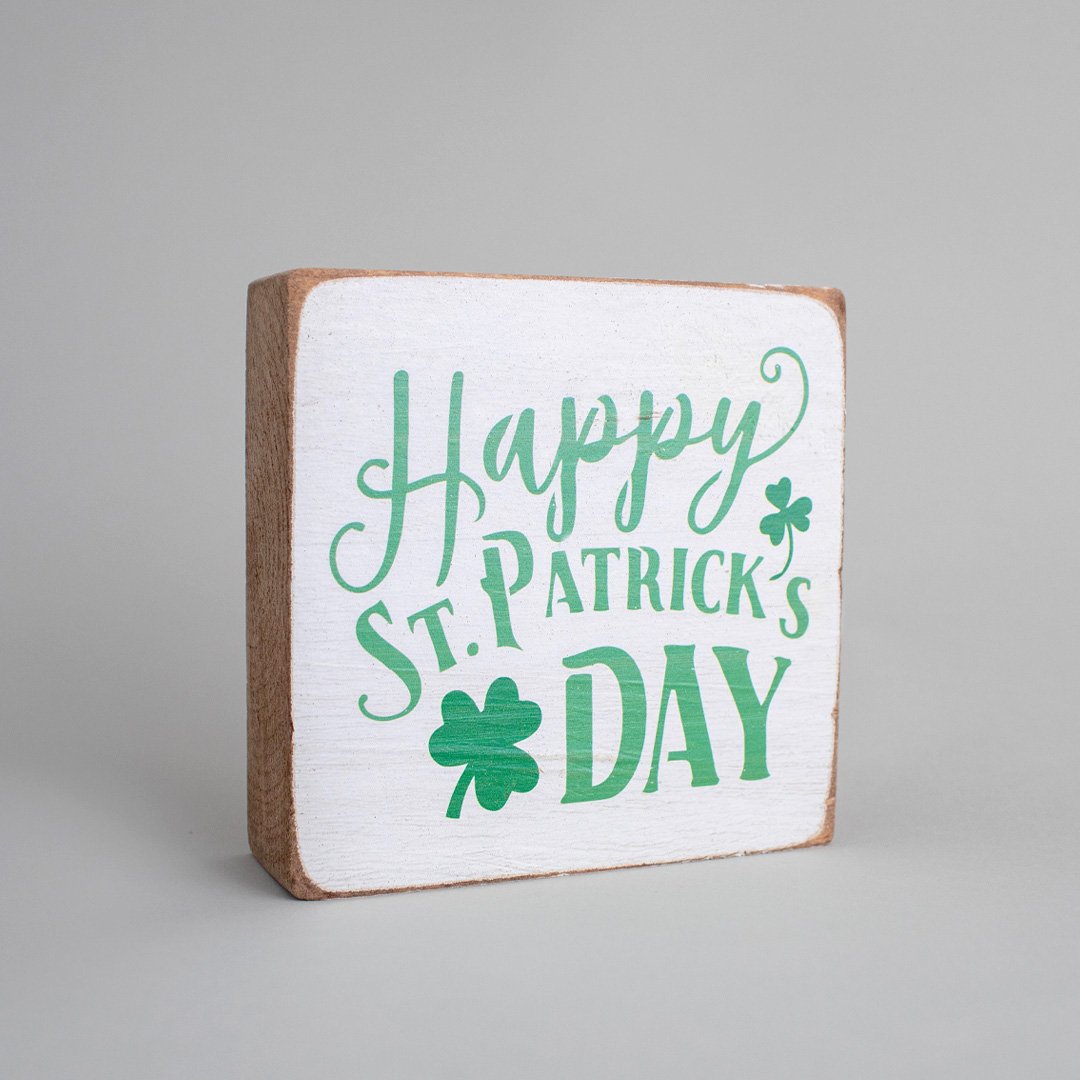 Happy St. Patrick's Day Decorative Wooden Block