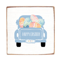 Easter Truck Decorative Wooden Block