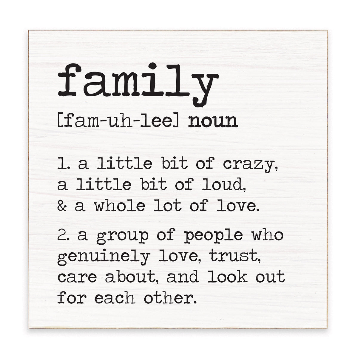 Family Definition Block Sign