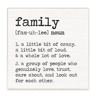 Family Definition Block Sign