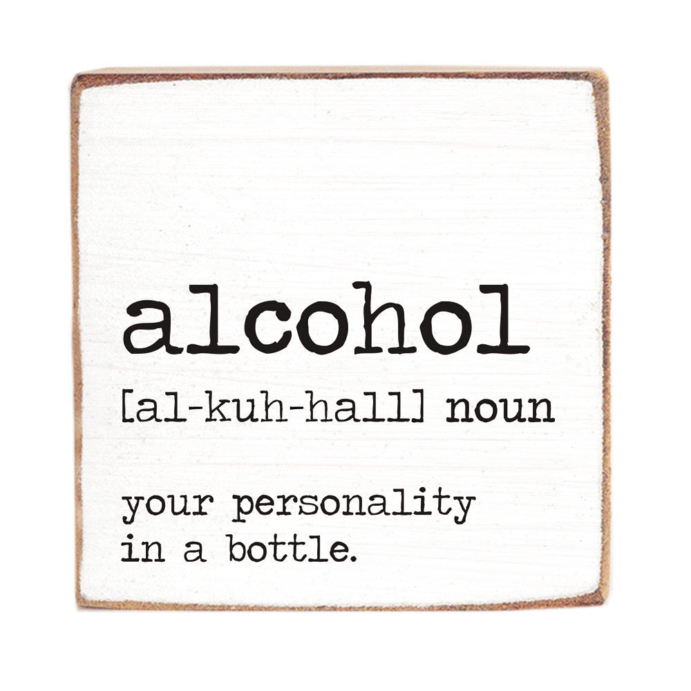 Alcohol Definition Wood Block