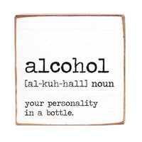 Alcohol Definition Wood Block