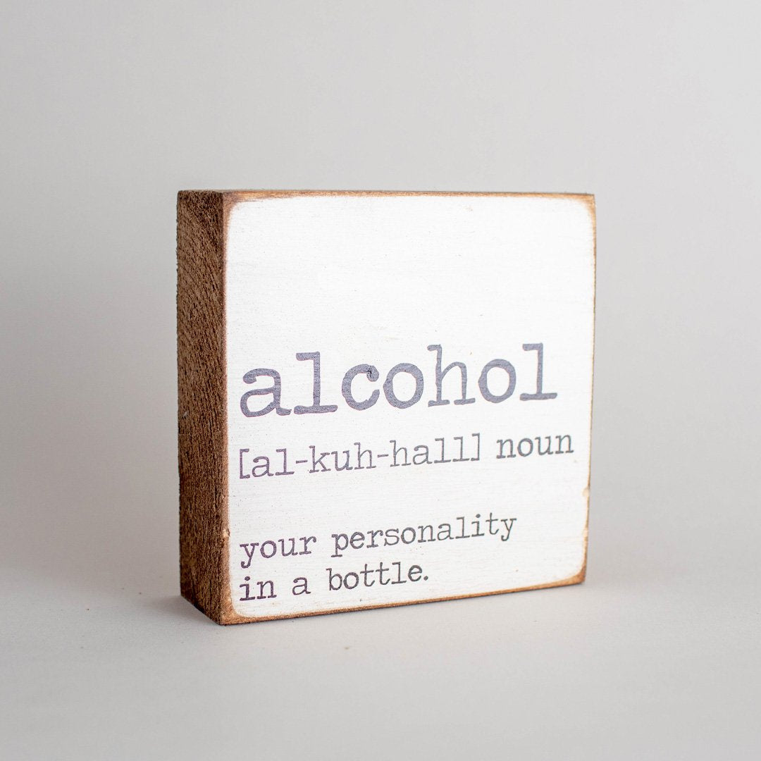 Alcohol Definition Wood Block