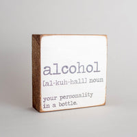 Alcohol Definition Wood Block