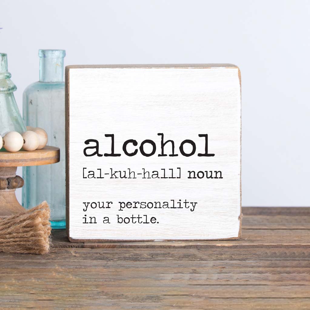 Alcohol Definition Wood Block