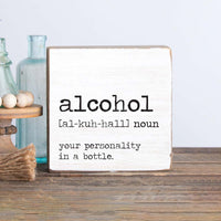 Alcohol Definition Wood Block