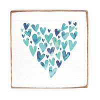 Watercolor Heart Decorative Wooden Block