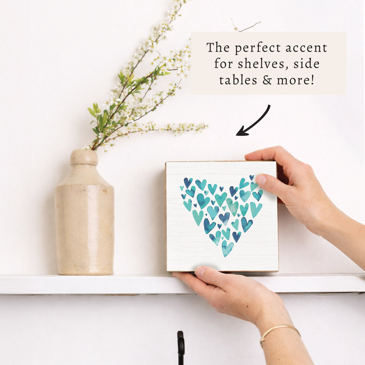 Watercolor Heart Block Sign
