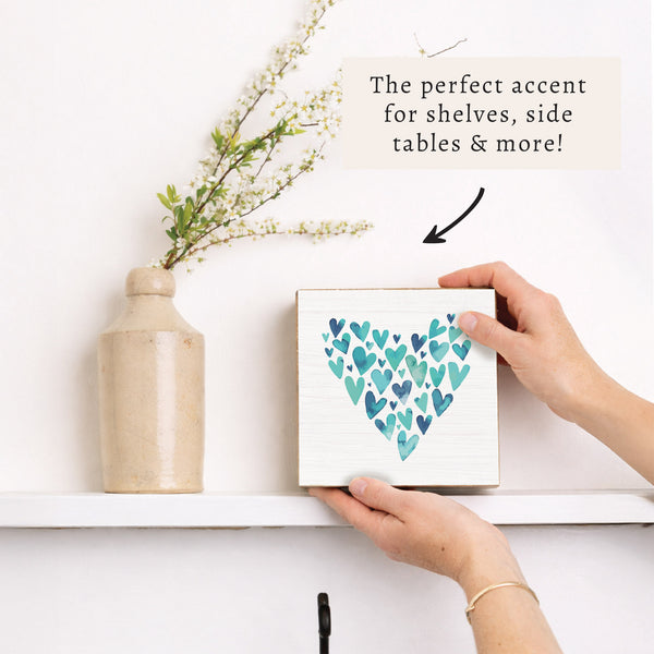 Watercolor Heart Block Sign