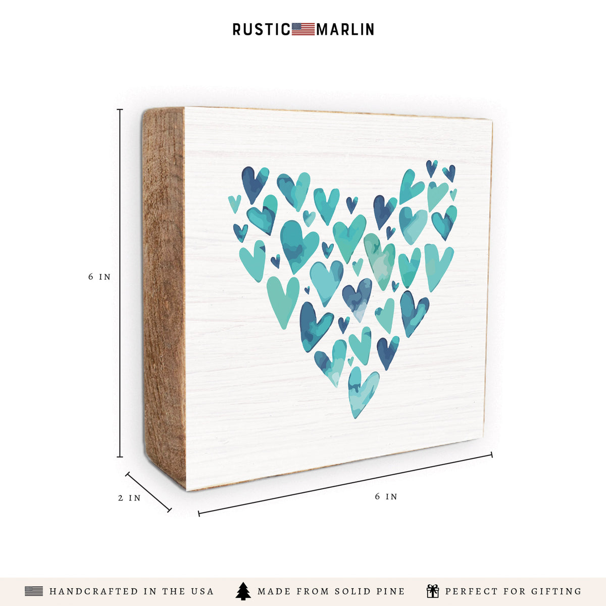 Watercolor Heart Block Sign