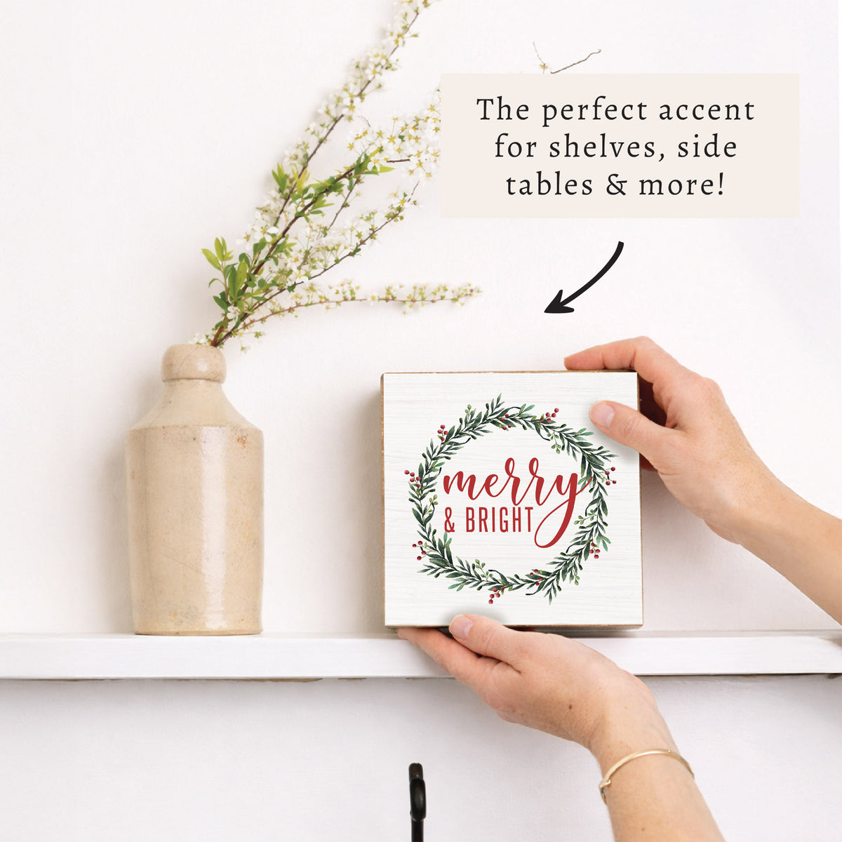 Merry And Bright Block Sign