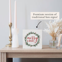 Merry And Bright Block Sign