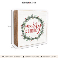 Merry And Bright Block Sign
