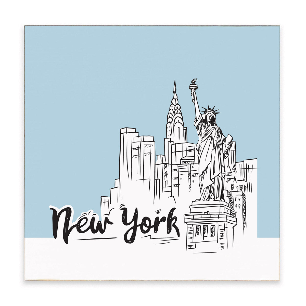 New York City Outline Block Sign