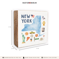 New York State Icons Block Sign