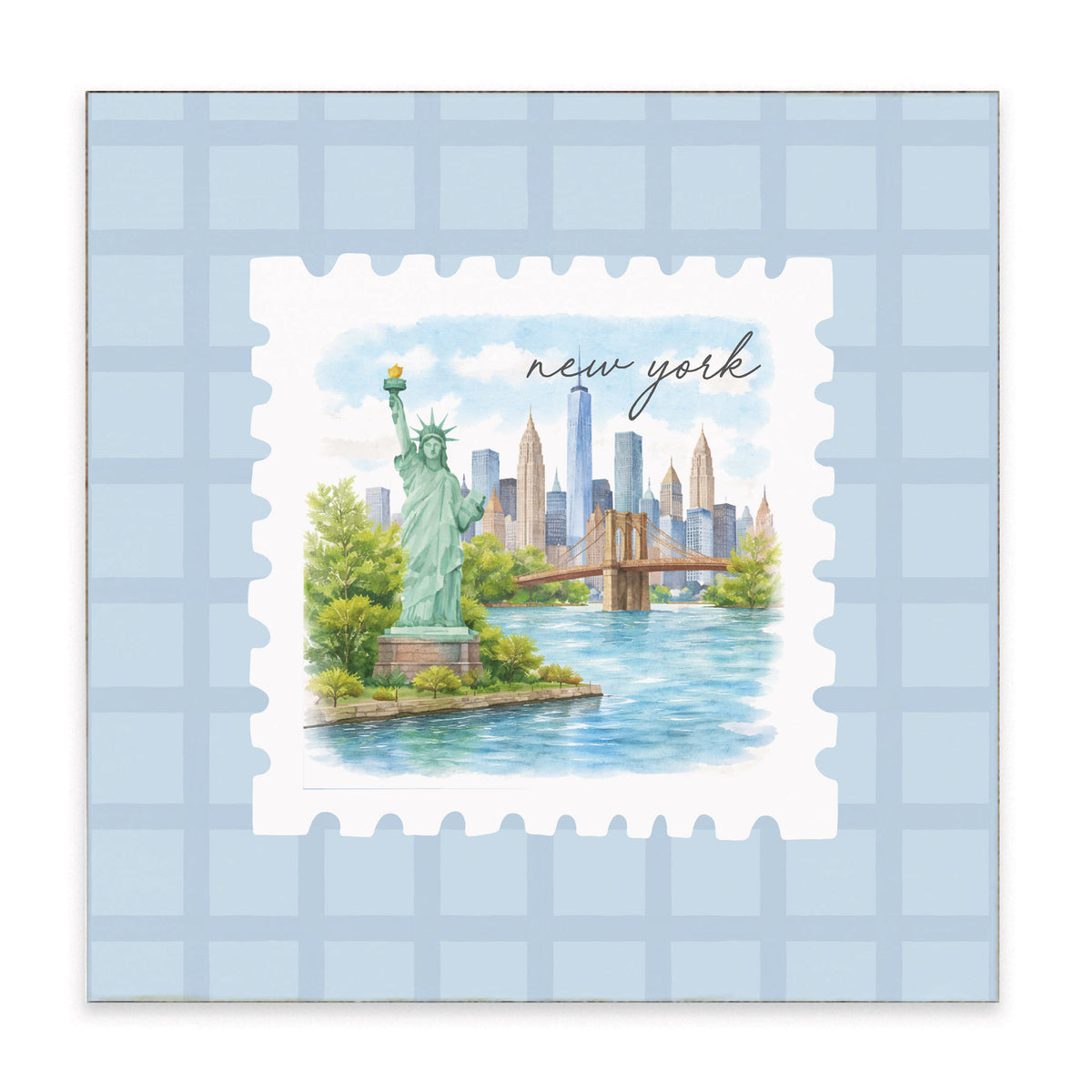 New York Stamp Block Sign