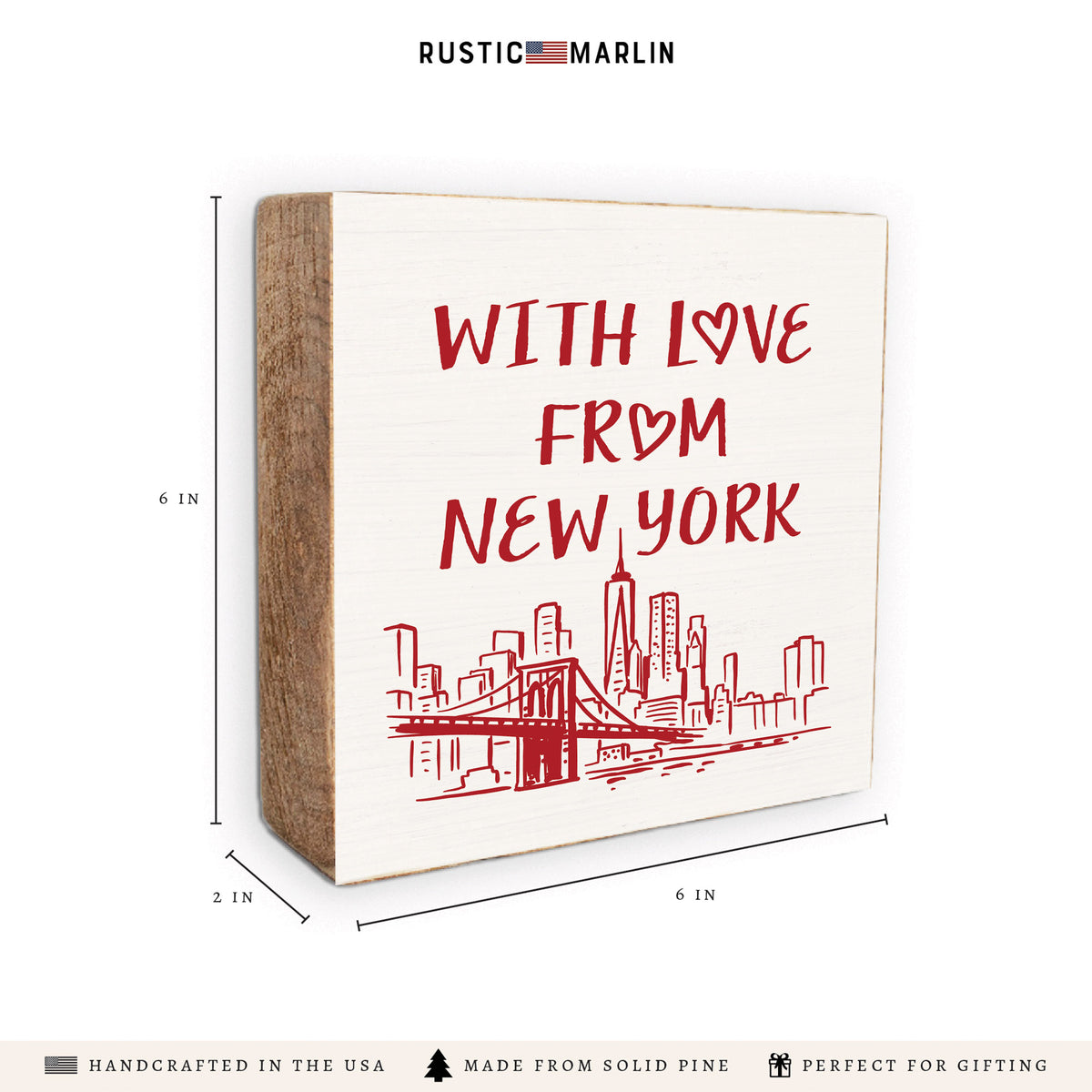 With Love From New York Block Sign