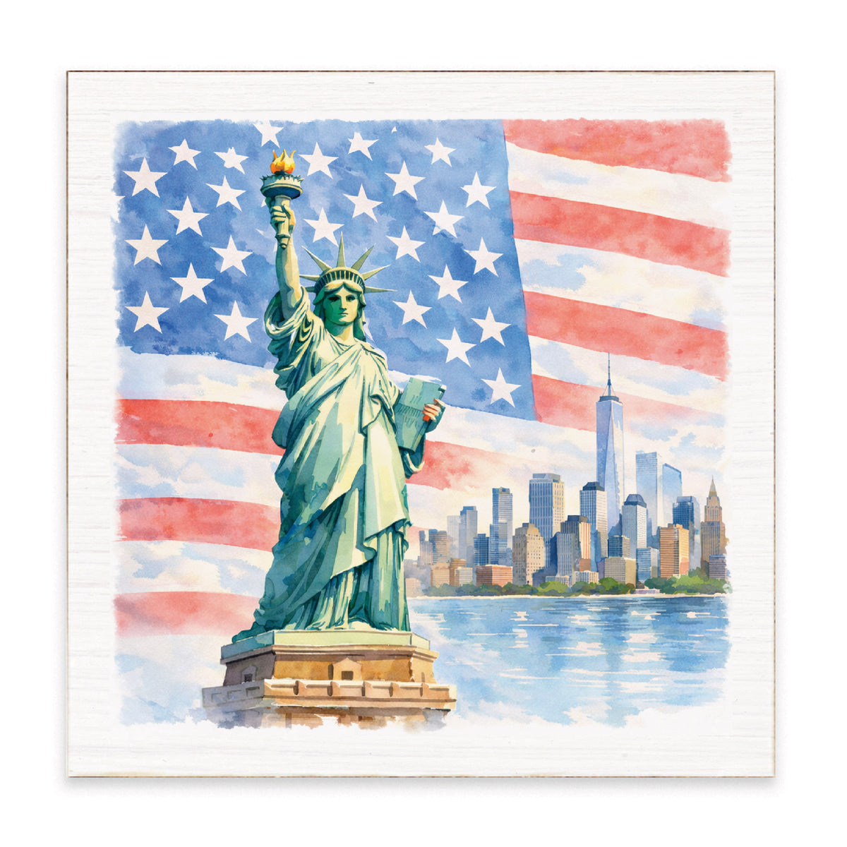USA Statue Of Liberty Block Sign