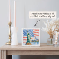 USA Statue Of Liberty Block Sign