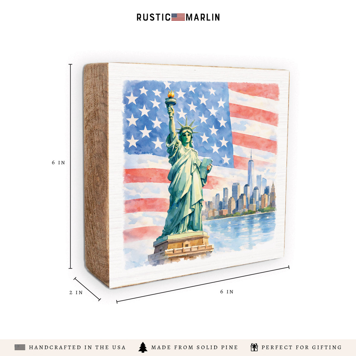 USA Statue Of Liberty Block Sign