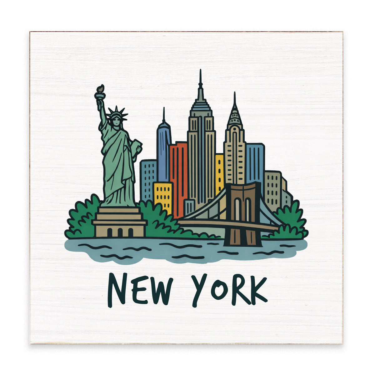 New York Cityscape Block Sign
