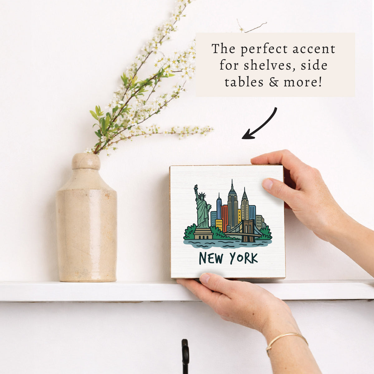 New York Cityscape Block Sign