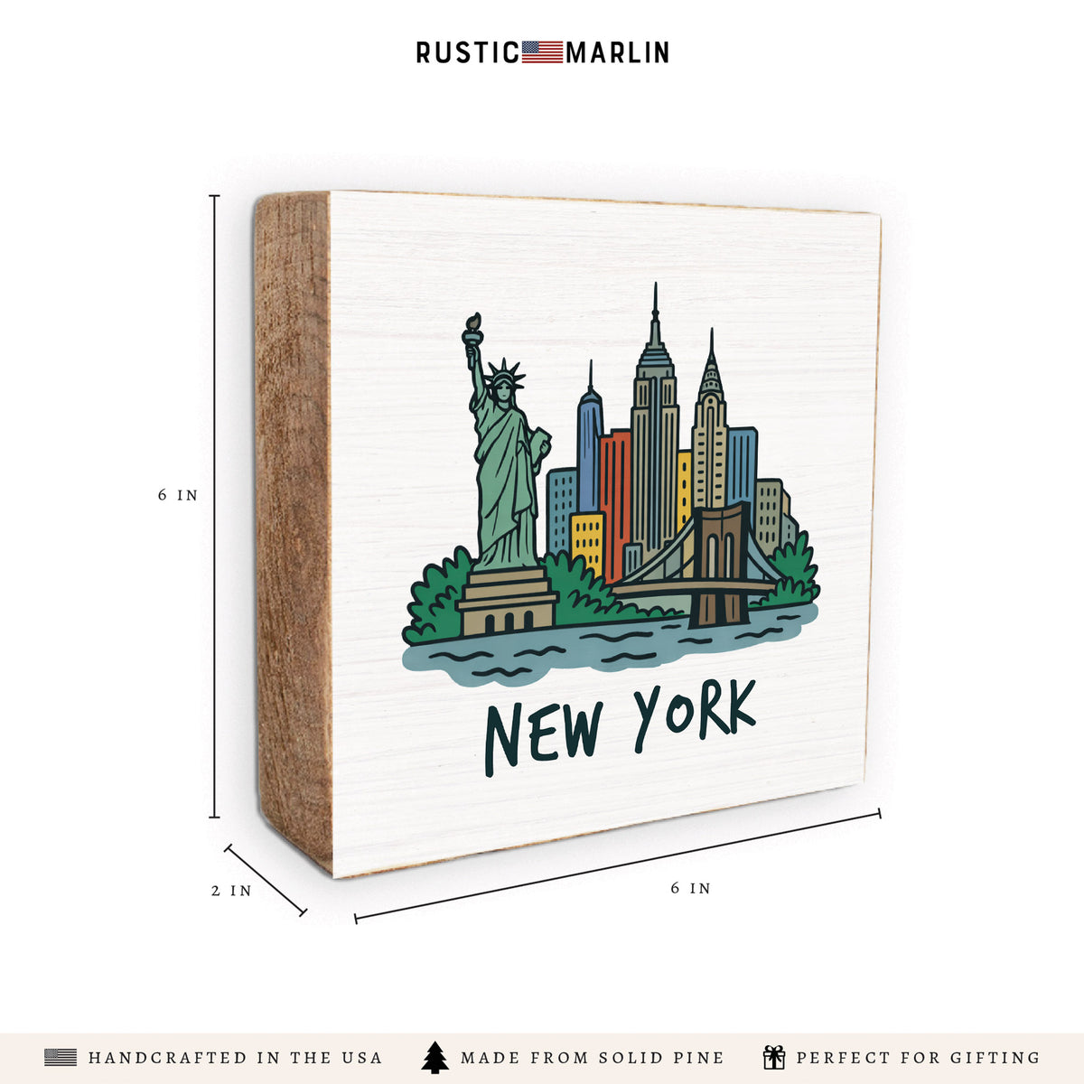 New York Cityscape Block Sign