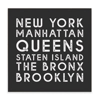 New York Boroughs Block Sign