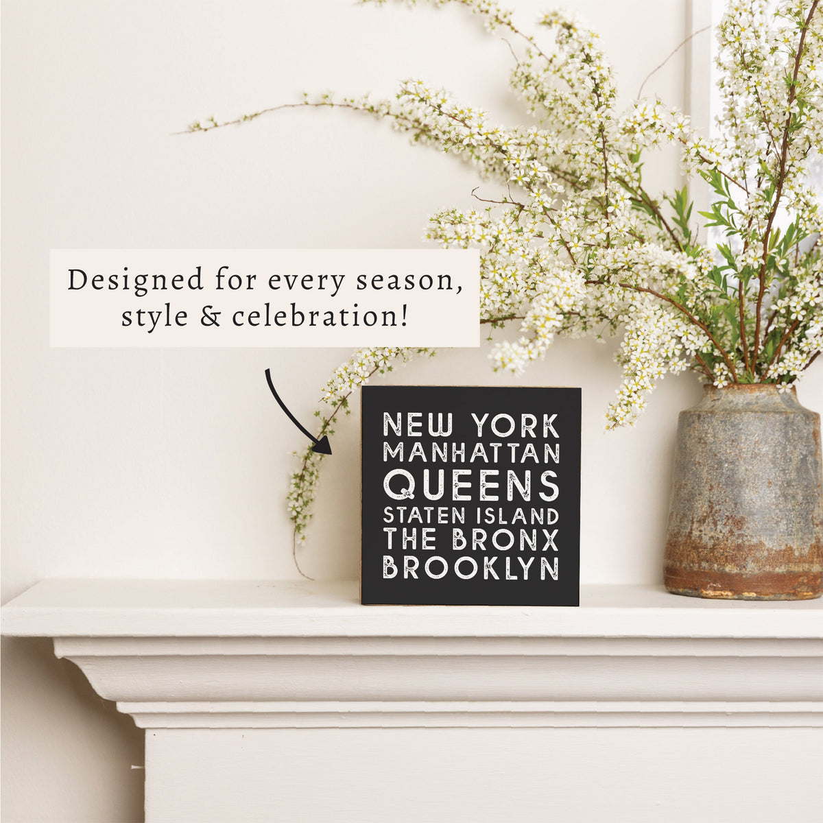 New York Boroughs Block Sign