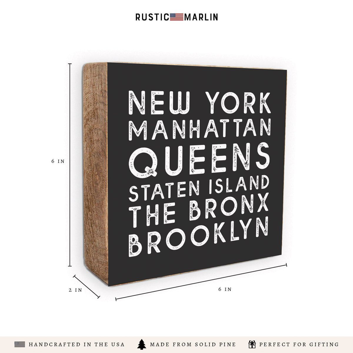 New York Boroughs Block Sign