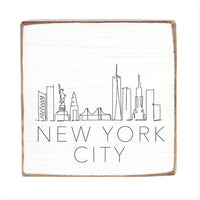 New York Line Art Block Sign