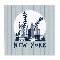 New York Skyline Baseball Wooden Block