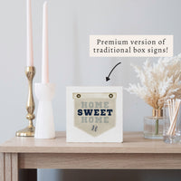 Baseball Home Sweet Blue Block Sign